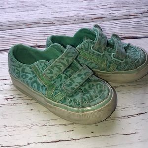 Cheetah print teal vans